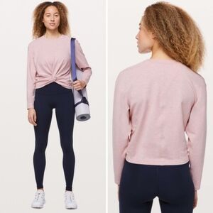 Lululemon Tuck And Gather Pullover Sweatshirt Heathered Coral Pink Size 8 10 Med